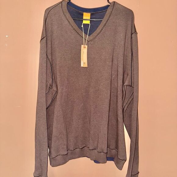 Tailor Vintage Men's Cotton V-Neck Sweater Brown NWT XXL - Picture 1 of 10